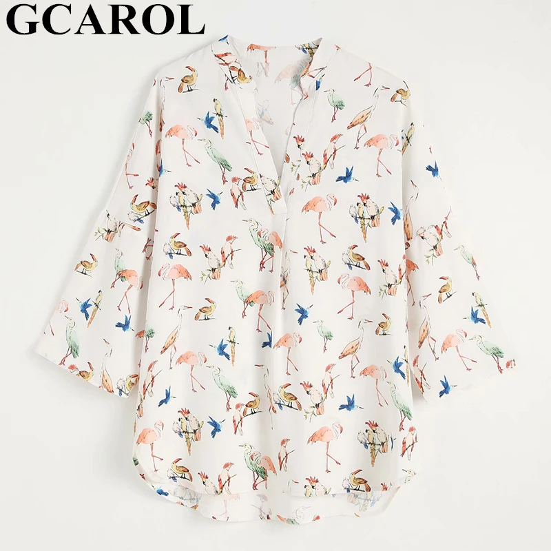 GCAROL 2019 Spring Summer Animal Printed Asymmetric Long Blouse V Neck Drop Shoulder OL Shirt Casual Oversize Tops
GCAROL 2019 Spring Summer Animal Printed Asymmetric Long Blouse V Neck Drop Shoulder OL Shirt Casual Oversize Tops