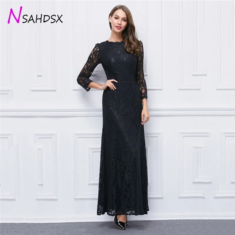 Spring New Lace Dress Long 2018 Female Vestidos De Fiesta Polyester Black Empire Long Sleeved O Neck Evening Party Dress Custom
Spring New Lace Dress Long 2018 Female Vestidos De Fiesta Polyester Black Empire Long Sleeved O Neck Evening Party Dress Custom