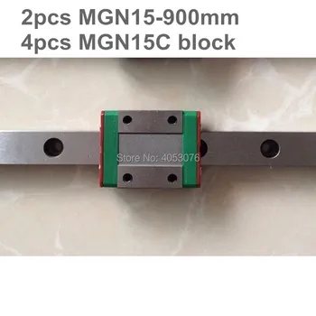 Linear guide MGN15 miniature linear rail slide 2pcs MGN15- 900mm linear rail guide +4pcs MGN15C carriage for cnc parts
Linear guide MGN15 miniature linear rail slide 2pcs MGN15- 900mm linear rail guide +4pcs MGN15C carriage for cnc parts