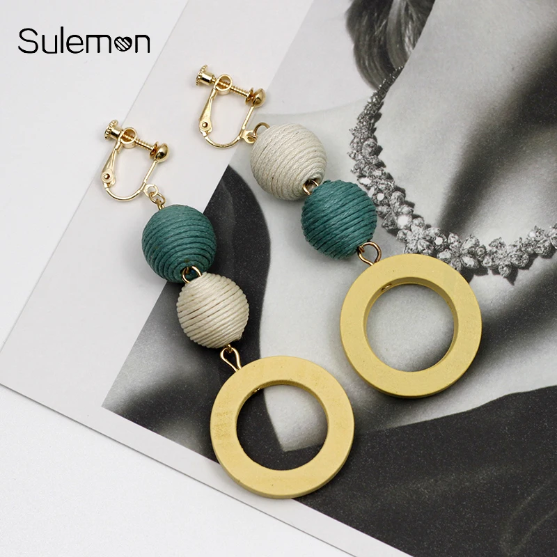 Fashion Round wooden Earrings Without Piercing Colorful Ball Wood Clip Earrings No Hole Ear Clips Women Big Earring CE187
Fashion Round wooden Earrings Without Piercing Colorful Ball Wood Clip Earrings No Hole Ear Clips Women Big Earring CE187
