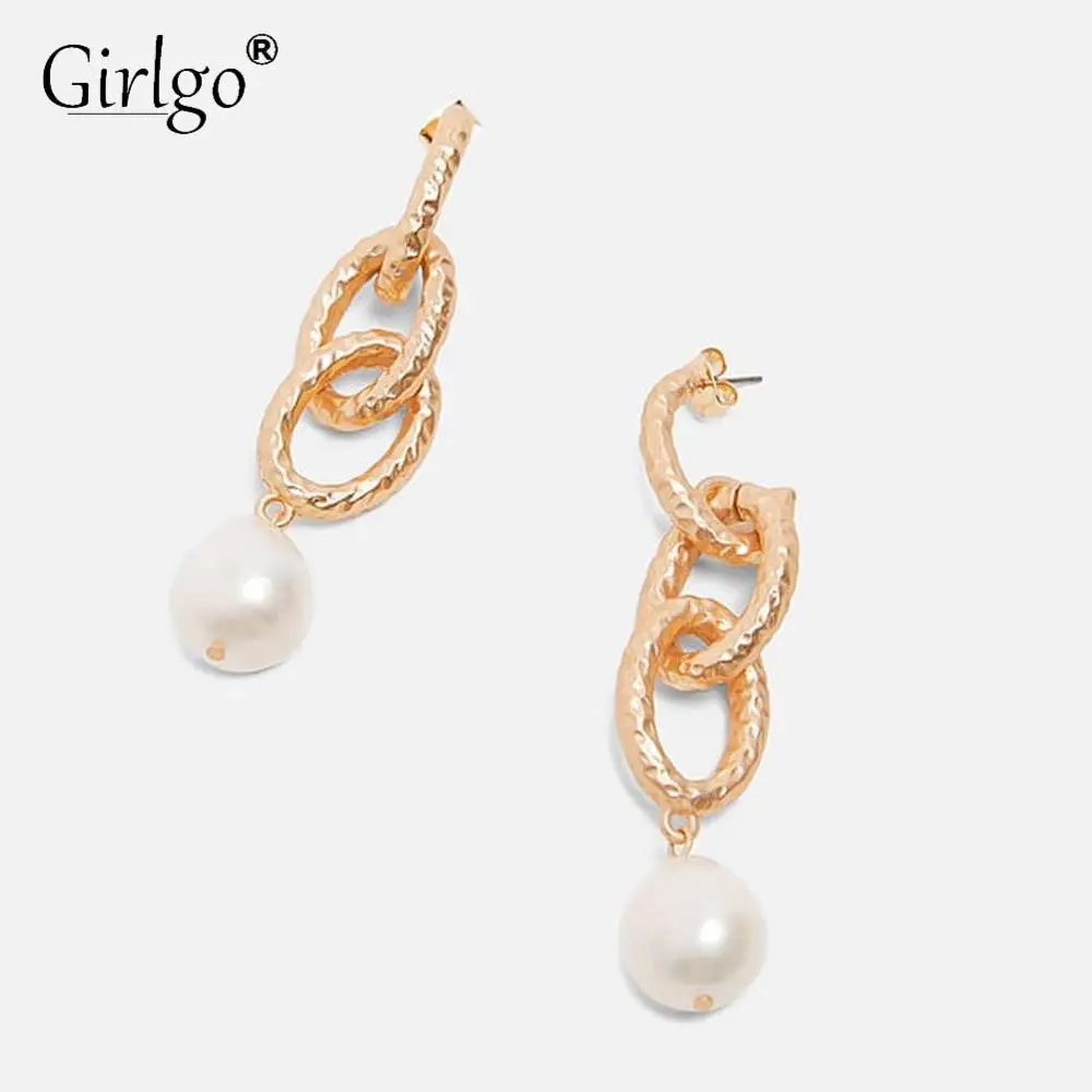 Girlgo Vintage ZA Pearl Metal Drop Earrings for Women Boho Gold Color Wedding Jewelry Hanging Beads Statement Earrings Bijoux
Girlgo Vintage ZA Pearl Metal Drop Earrings for Women Boho Gold Color Wedding Jewelry Hanging Beads Statement Earrings Bijoux