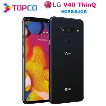 

LG V40 ThinQ V405UA Original Unlocked LTE NFC Android Mobile Phone Snapdragon 845 Octa Core 6.4" 16MP 6GB&64GB Fingerprint NFC