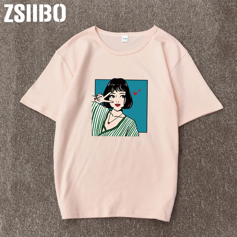 2019 Summer Women T-shirt casual Kawaii Cartoon Printing short-sleeve simple Female top tee Korean style Plus Size clothes
2019 Summer Women T-shirt casual Kawaii Cartoon Printing short-sleeve simple Female top tee Korean style Plus Size clothes