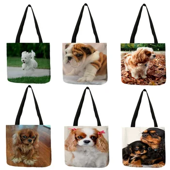Reusable Shopping Bag Cute Charles Spaniel Dog Print Tote Handbags For Women Girls School Traveling Shoulder Bags Portable
Reusable Shopping Bag Cute Charles Spaniel Dog Print Tote Handbags For Women Girls School Traveling Shoulder Bags Portable