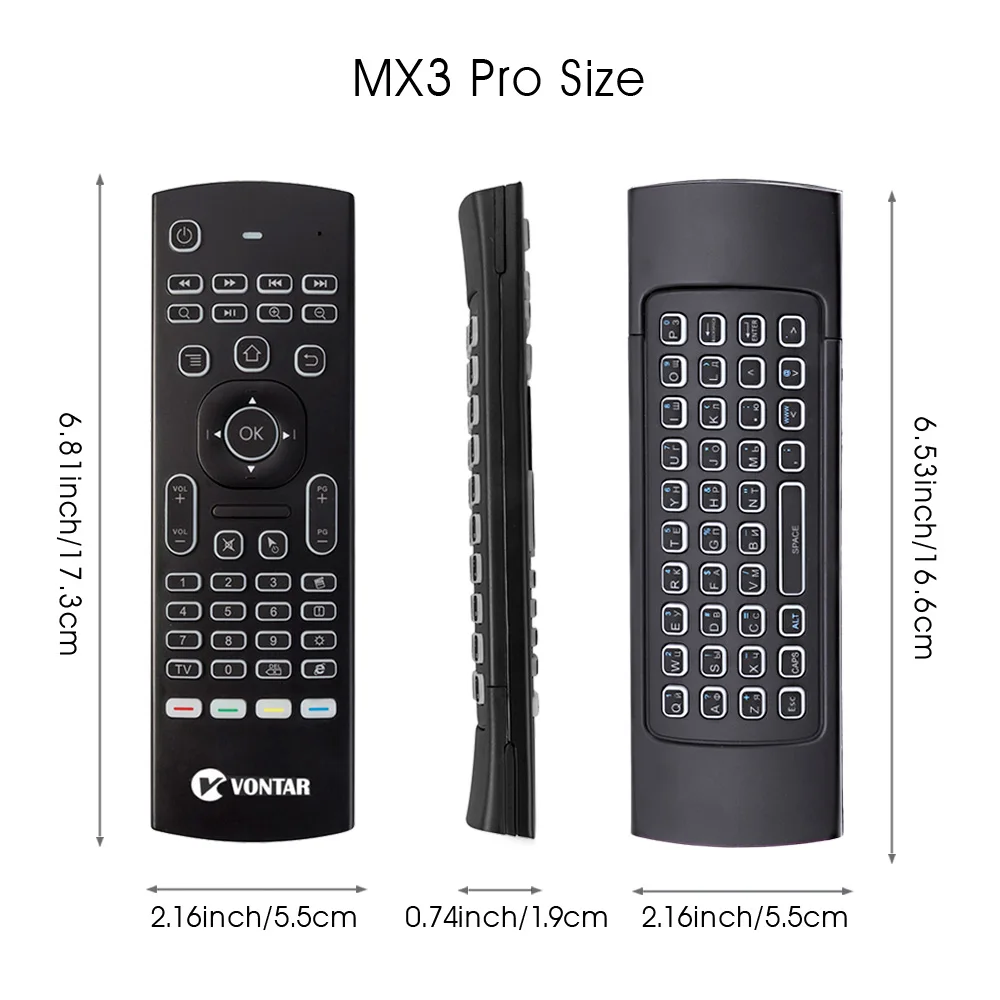 Пульт дистанционного управления MX3 Air Mouse с голосовым управлением и подсветкой 2 4