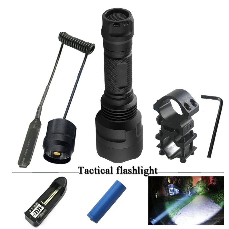 

1 or 5 mode Tactical flashlight self defense XML T6 XM-L2 led torch Waterproof flash light 18650 Rechargeable battery linterna