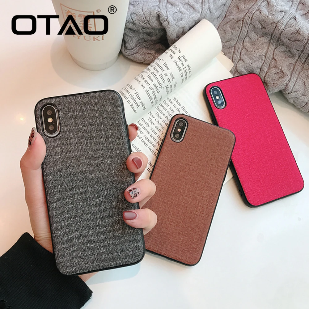 OTAO тканевый ультратонкий чехол для телефона iphone 7 8 6 6s Plus X XS Max XR PC тканевая