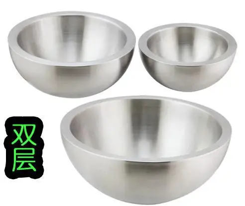 Stainless steel salad bowl double-layer steel thickening Fruit bowl bowl Use the kitchen food bowl free shipping
Stainless steel salad bowl double-layer steel thickening Fruit bowl bowl Use the kitchen food bowl free shipping