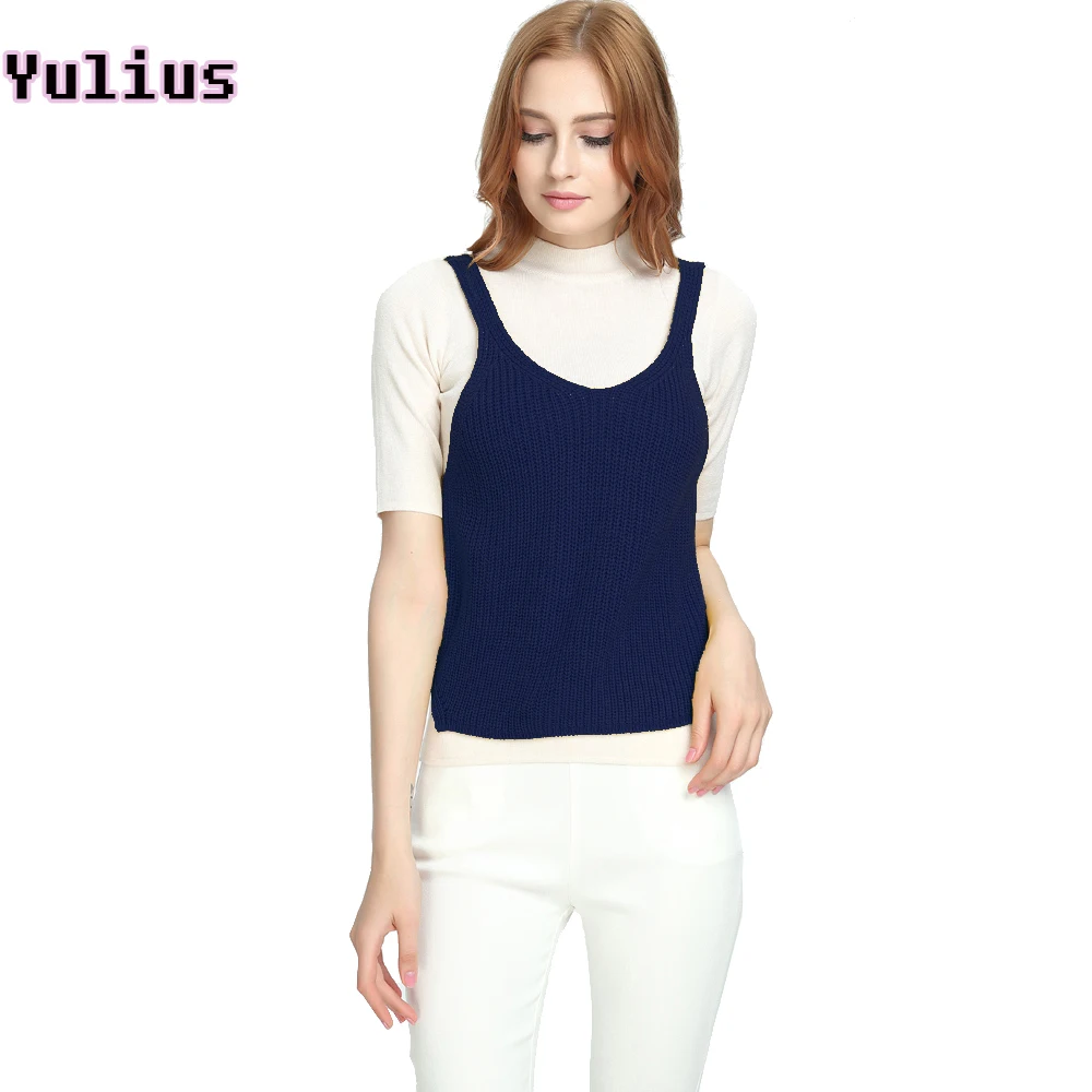 Short Style V Neck Vest Women Navy Beach Wear Vest Slim Casual Knitted Tank Tops Female Blusa Solid Casual Vest Sweater
Short Style V Neck Vest Women Navy Beach Wear Vest Slim Casual Knitted Tank Tops Female Blusa Solid Casual Vest Sweater