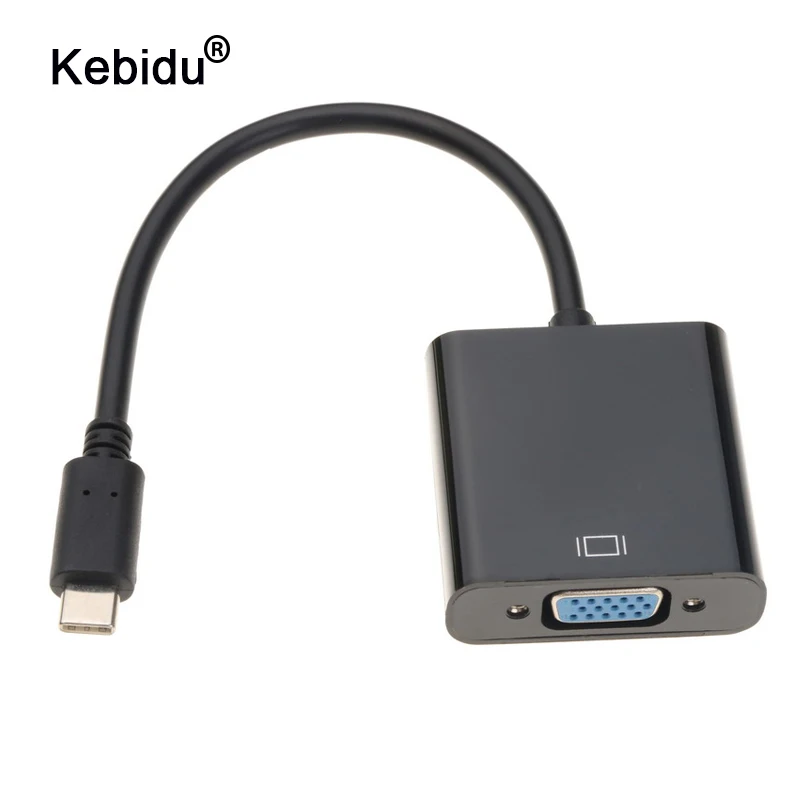 Новый адаптер kebidu с USB 3 1 типа C на VGA Переходник папа мама видеоконвертер для Apple