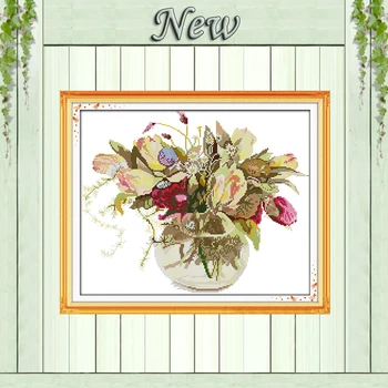 The tulip vase Flower,counted print on canvas DMC 11CT 14CT Cross Stitch kits,needlework embroidery Set,colorful flowers basket
The tulip vase Flower,counted print on canvas DMC 11CT 14CT Cross Stitch kits,needlework embroidery Set,colorful flowers basket