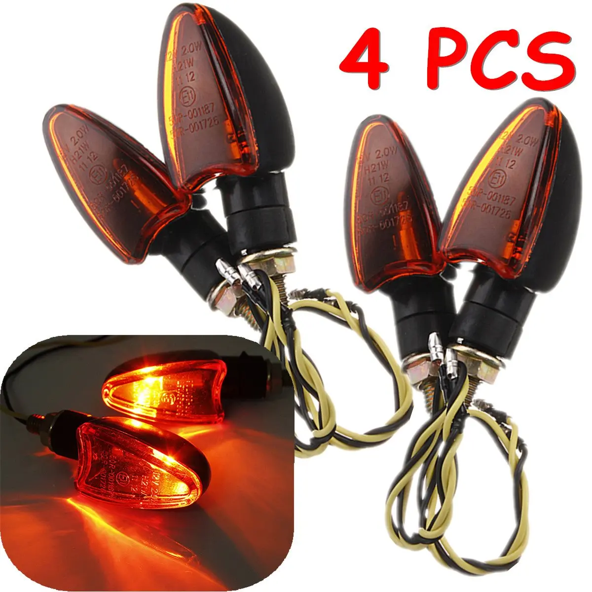 4 pcs 20V 2W Motorcycle LED Turn Signal Indicators Amber Blinker Light Falsher Lamp
4 pcs 20V 2W Motorcycle LED Turn Signal Indicators Amber Blinker Light Falsher Lamp