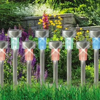 10pcs Solar LED Garden Lights Stainless Steel Outdoor Solar Power Pathway Lights Yard Driveway Landscape Lights (Colorful Light)
10pcs Solar LED Garden Lights Stainless Steel Outdoor Solar Power Pathway Lights Yard Driveway Landscape Lights (Colorful Light)