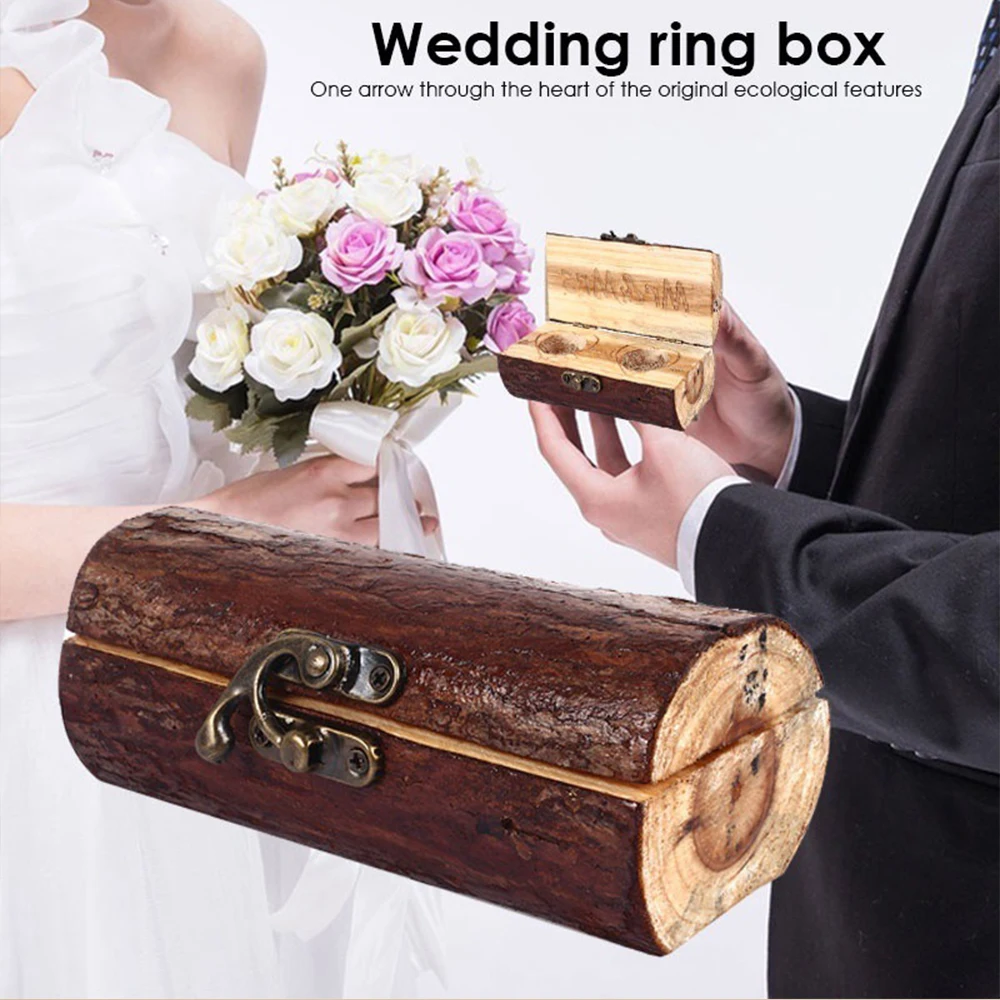 1PC Wood Ring Box Rustic Wedding Ring Bearer Box Holder Natural Wooden Box Vintage Decor Anniversary Valentine's Day Gifts
1PC Wood Ring Box Rustic Wedding Ring Bearer Box Holder Natural Wooden Box Vintage Decor Anniversary Valentine's Day Gifts