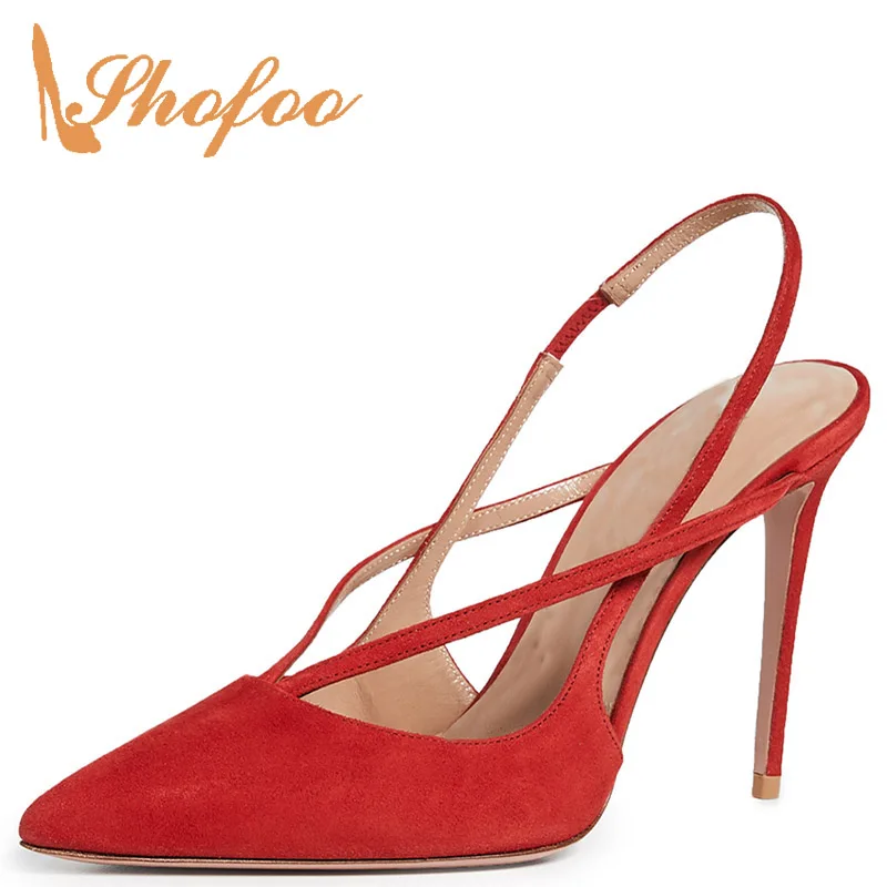 Red Pointed Toe Stilettos Slingbacks Pumps Woman High Thin Heels Female Ladies Dress Shoes Party Fashion Mature Large Size 11 16
Red Pointed Toe Stilettos Slingbacks Pumps Woman High Thin Heels Female Ladies Dress Shoes Party Fashion Mature Large Size 11 16