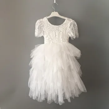 White lace fluffy girls wedding long dress children flying sleeve tutu vestido for teenagers baby girls birthday floor gown
White lace fluffy girls wedding long dress children flying sleeve tutu vestido for teenagers baby girls birthday floor gown