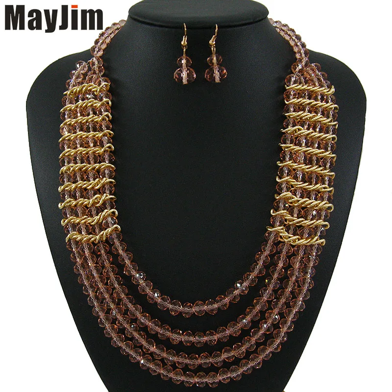 MayJim Statement fashion Multi layer chain jewelry sets Handmade gold african nigerian crystal bead dubai jewelry sets Vintage
MayJim Statement fashion Multi layer chain jewelry sets Handmade gold african nigerian crystal bead dubai jewelry sets Vintage