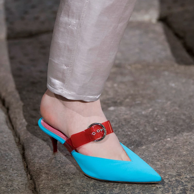 New Arrival Summer Leather blue V Sharp Transparent PVC Pumps Pointed Toe Buckle Mules Slides Party Dress Shoes Woman Sandalias
New Arrival Summer Leather blue V Sharp Transparent PVC Pumps Pointed Toe Buckle Mules Slides Party Dress Shoes Woman Sandalias