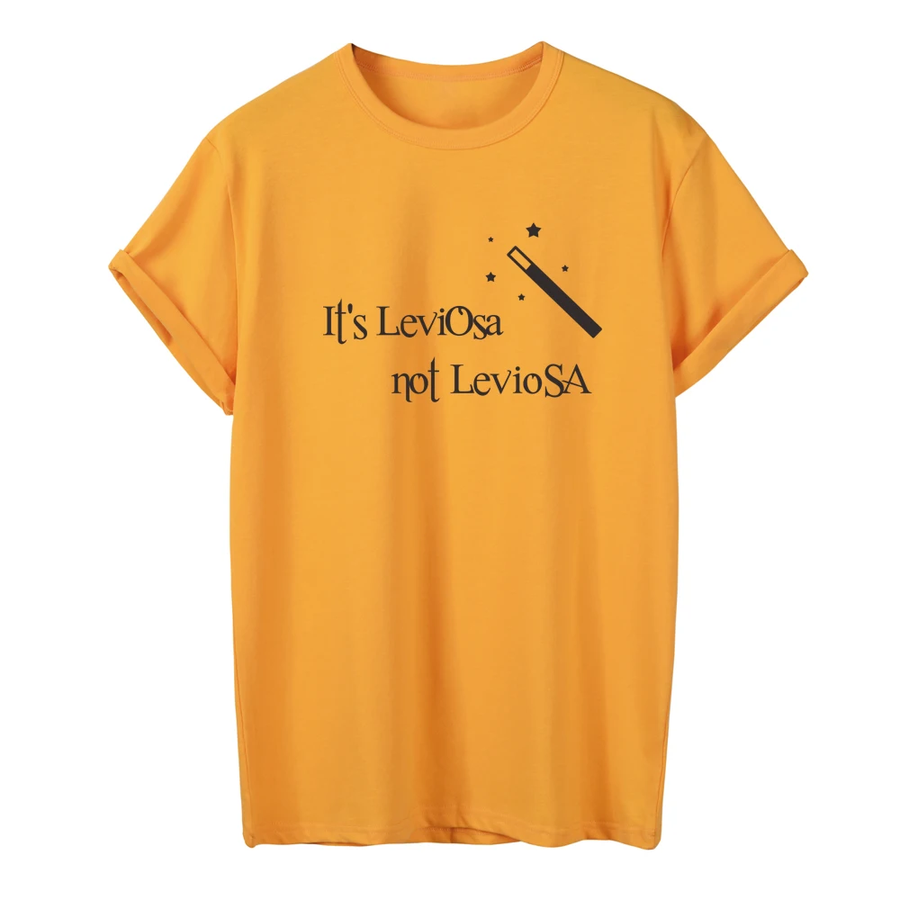 

ONSEME Female Kawaii TShirts It's Leviosa Not Leviosa Letter T Shirt Women Cute Magic Wand Pattern Print Tees Women Cotton Tops