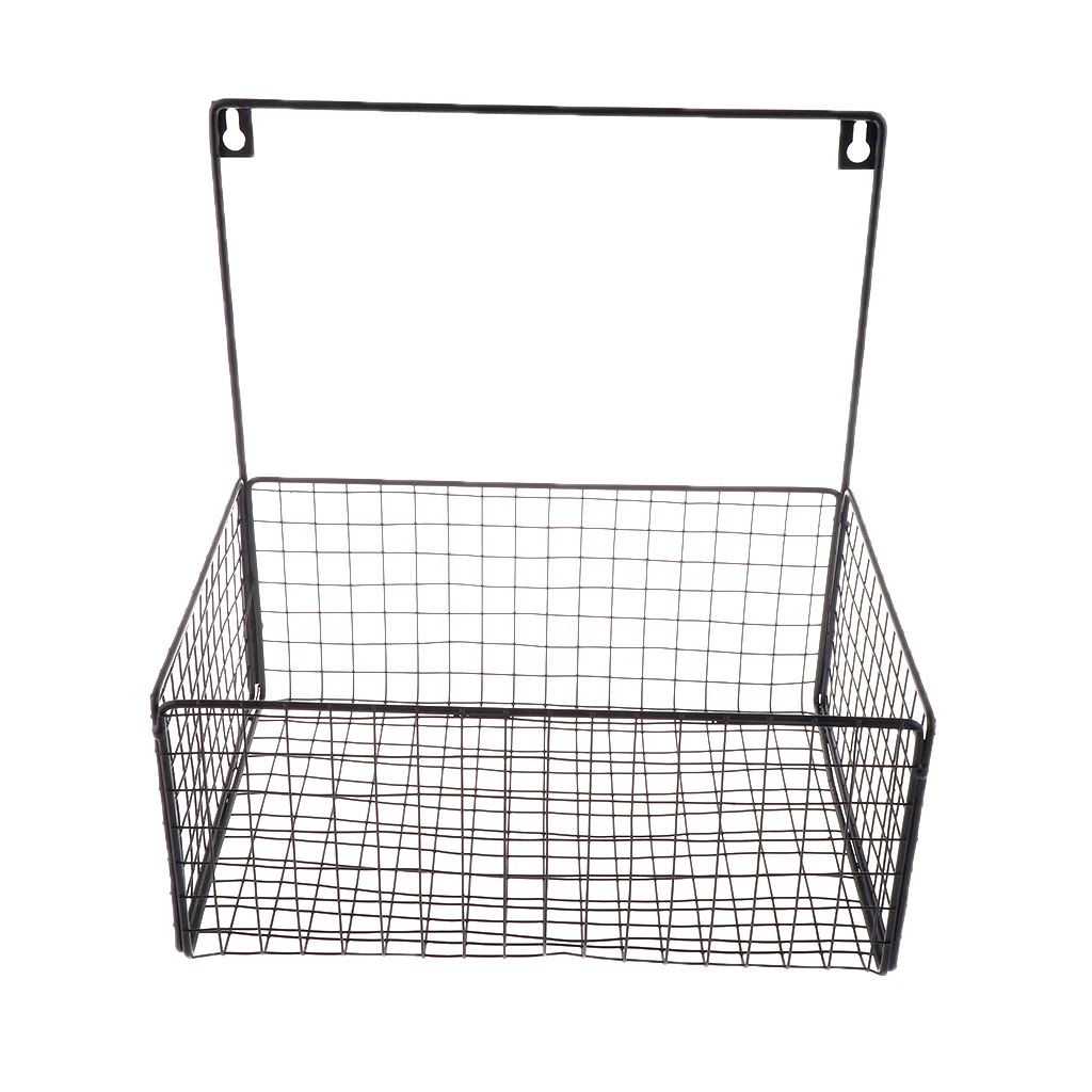 Nordic Iron Wire Hanging Storage Basket Wall Display Storage Box Basket Multifunction Mesh Wire Metal Wall Shelf Storage Holder