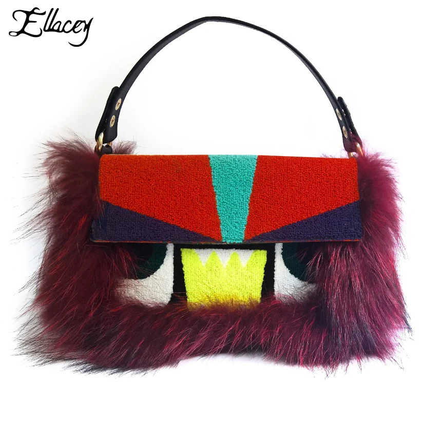 Ellacey 2019 Winter Fur Monster Flap Bag Luxury Handbags Raccoon Fur Women Bags Designer Panelled Crossbody Shoulder Bag Female
Ellacey 2019 Winter Fur Monster Flap Bag Luxury Handbags Raccoon Fur Women Bags Designer Panelled Crossbody Shoulder Bag Female