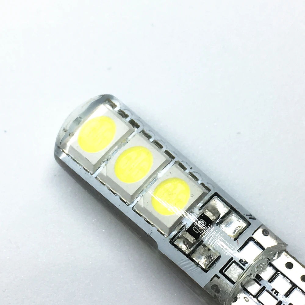 10 шт. T10 W5W светодиодный SMD Светодиодная силиконовая оболочка купольная лампа для