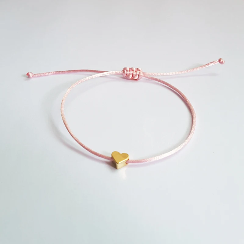KBJW Original Delicated Heart Bracelet Gold/Silver Color Handmade Weaved Pink Cord Bracelet Little Girls/Women Adjustable 1pcs
KBJW Original Delicated Heart Bracelet Gold/Silver Color Handmade Weaved Pink Cord Bracelet Little Girls/Women Adjustable 1pcs