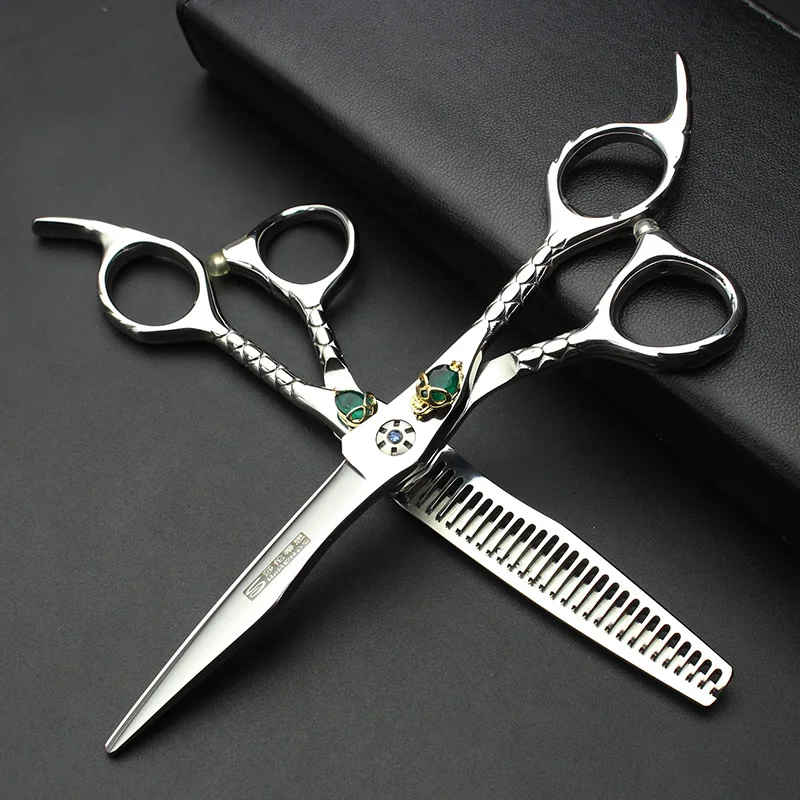 Professional 6-inch hairdressing scissors high-end skull head crusher hair styling tool stainless steel thin scissors
Professional 6-inch hairdressing scissors high-end skull head crusher hair styling tool stainless steel thin scissors