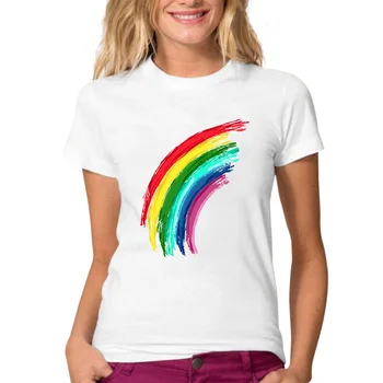 Cloudstyle 2020 New Summer Women T Shirt Rainbow 3D Printed Short Sleeve tshirt White Top Streetwear harajuku t-shirt 
Cloudstyle 2020 New Summer Women T Shirt Rainbow 3D Printed Short Sleeve tshirt White Top Streetwear harajuku t-shirt