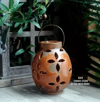 American old hollowed out petal stoneware ceramic lamp light candlestick ornament
American old hollowed out petal stoneware ceramic lamp light candlestick ornament
