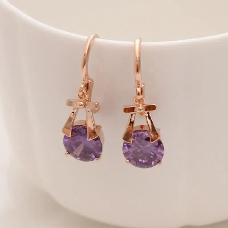 Delicate Golden Plated Drop Earrings 4 Colors Cubic Zirconia Bow Pendant Dangle Earrings Wedding Accessory For Women
Delicate Golden Plated Drop Earrings 4 Colors Cubic Zirconia Bow Pendant Dangle Earrings Wedding Accessory For Women
