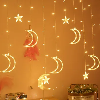 Xmas Decor Moon Star Lamp LED Lamp String Ins Christmas Lights Decoration Holiday Lights Curtain Lamp Wedding Neon Lantern 220v
Xmas Decor Moon Star Lamp LED Lamp String Ins Christmas Lights Decoration Holiday Lights Curtain Lamp Wedding Neon Lantern 220v