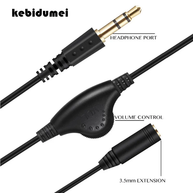 Kebidumei 3.5mm Headphone Extension Cord Cable Earphone in Line Volume Control Cable Male to Famale Stereo Audio Adaptor
Kebidumei 3.5mm Headphone Extension Cord Cable Earphone in Line Volume Control Cable Male to Famale Stereo Audio Adaptor