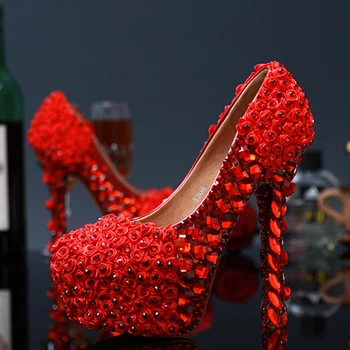 Popular Beautiful High Heels White and Red Flower Bridal Wedding Dress Shoes Crystal Party Proms Woman Round Toe Dress Shoes
Popular Beautiful High Heels White and Red Flower Bridal Wedding Dress Shoes Crystal Party Proms Woman Round Toe Dress Shoes