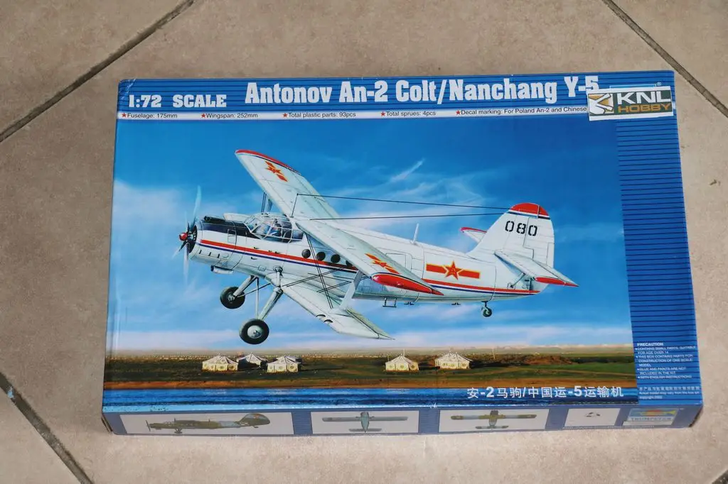 KNL HOBBY 1/72 scale Antonov An-2 Colt/Nanchang Y-5 airplane of the PLAAF Trumpeter 01602
KNL HOBBY 1/72 scale Antonov An-2 Colt/Nanchang Y-5 airplane of the PLAAF Trumpeter 01602