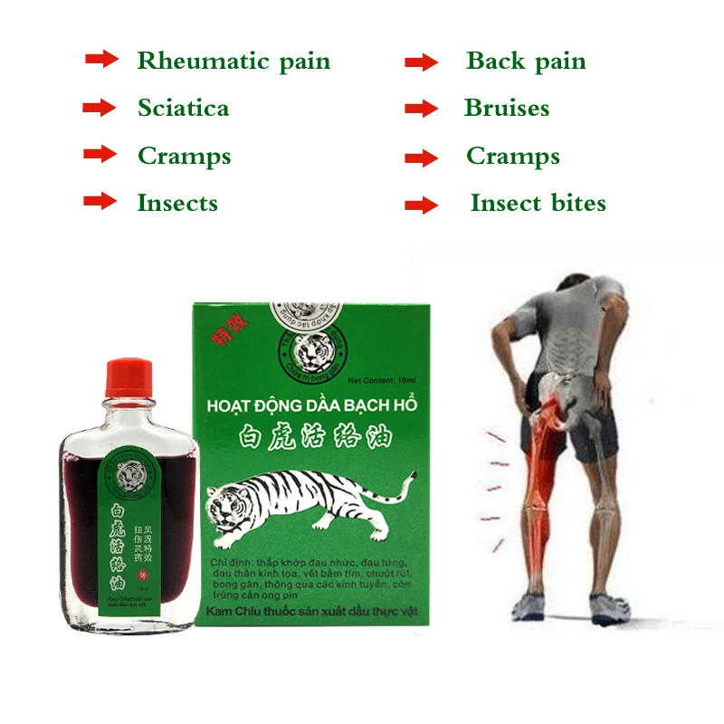 New White Tiger Balm Oil Rheumatic Pain Leg Pain Frozen Shoulder Osteoarthritis Bone Spurs Cervical Spondylosis Pain Relief
New White Tiger Balm Oil Rheumatic Pain Leg Pain Frozen Shoulder Osteoarthritis Bone Spurs Cervical Spondylosis Pain Relief