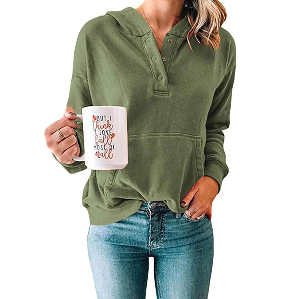 Women hoodies sweatshirts button casual Pullover warm plus size long sleeve sports hooded O-neck casual pocket running tops
Women hoodies sweatshirts button casual Pullover warm plus size long sleeve sports hooded O-neck casual pocket running tops