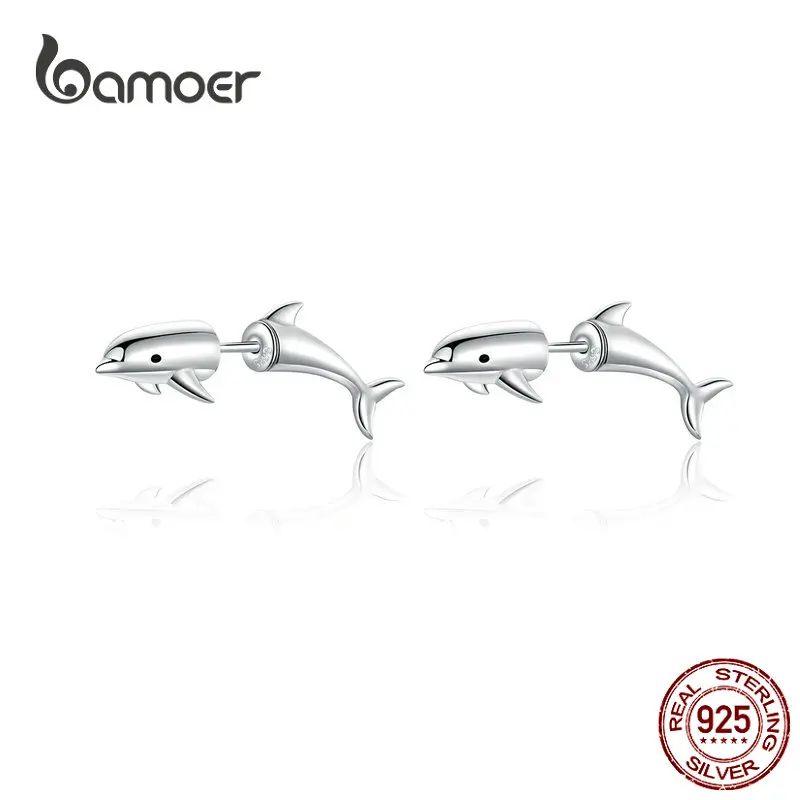 bamoer Design dolphin Silver Stud Earrings for Women Sterling Silver 925 Punk Unique Ear Pins Jewelry Accessories Gifts BSE184
bamoer Design dolphin Silver Stud Earrings for Women Sterling Silver 925 Punk Unique Ear Pins Jewelry Accessories Gifts BSE184