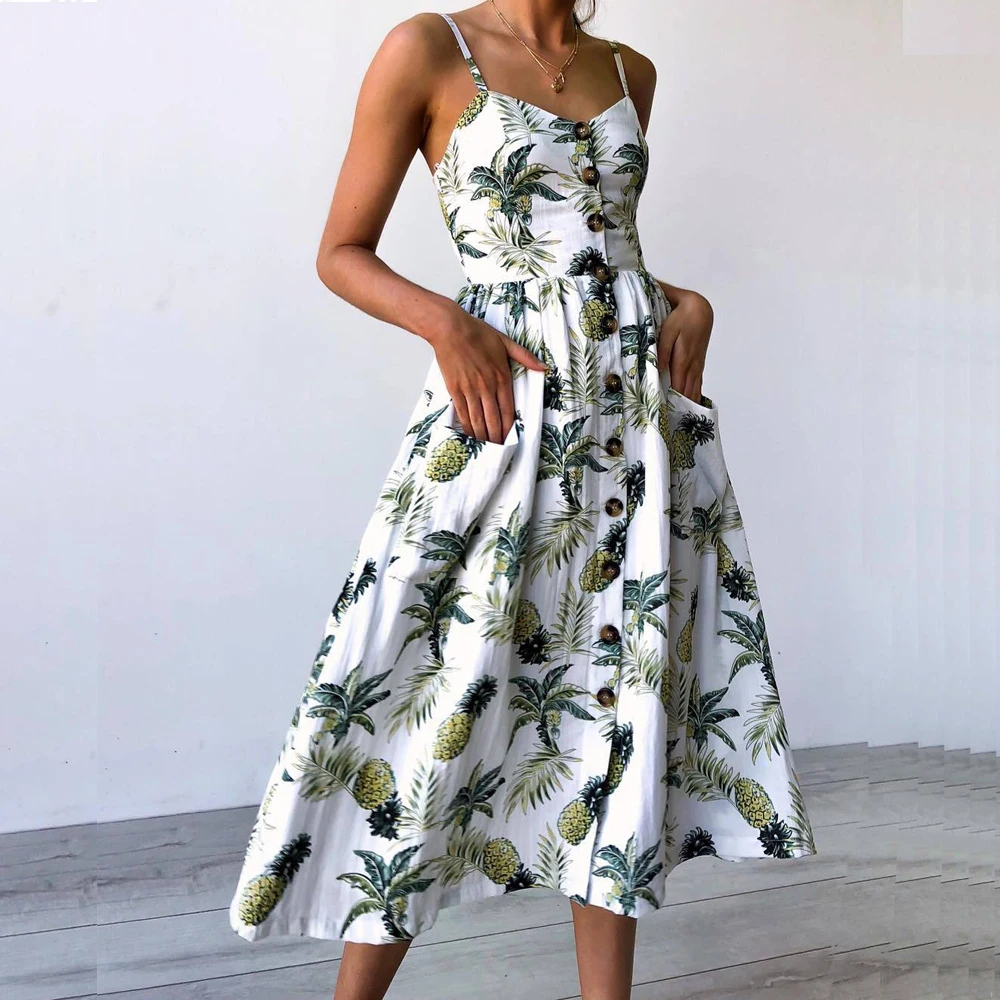 AVODOVAMA M Women Long Dresses Button 2019 Women Sexy Spaghetti Strap Print Sundress Casual Loose V Neck Mid-calf Female Dress
AVODOVAMA M Women Long Dresses Button 2019 Women Sexy Spaghetti Strap Print Sundress Casual Loose V Neck Mid-calf Female Dress