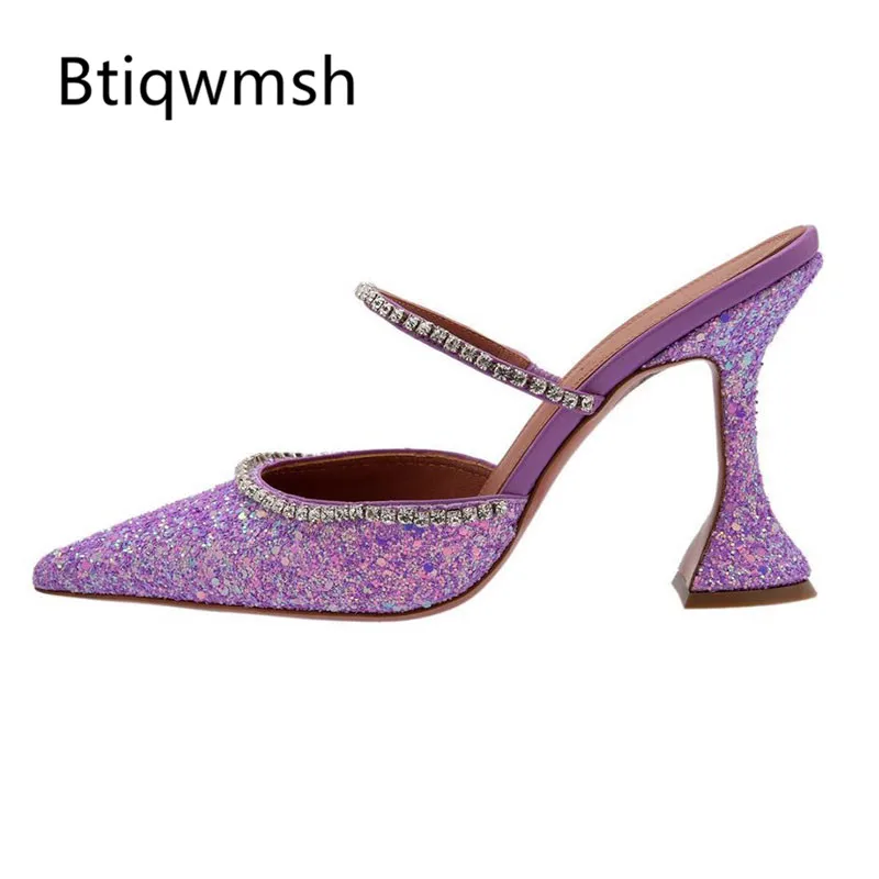2019 Purple Glitter Sequined Gladiator Sandals Women Pointed Toe Rhinestone Belt Strange High Heel Shoes Woman Sexy Party Shoes
2019 Purple Glitter Sequined Gladiator Sandals Women Pointed Toe Rhinestone Belt Strange High Heel Shoes Woman Sexy Party Shoes