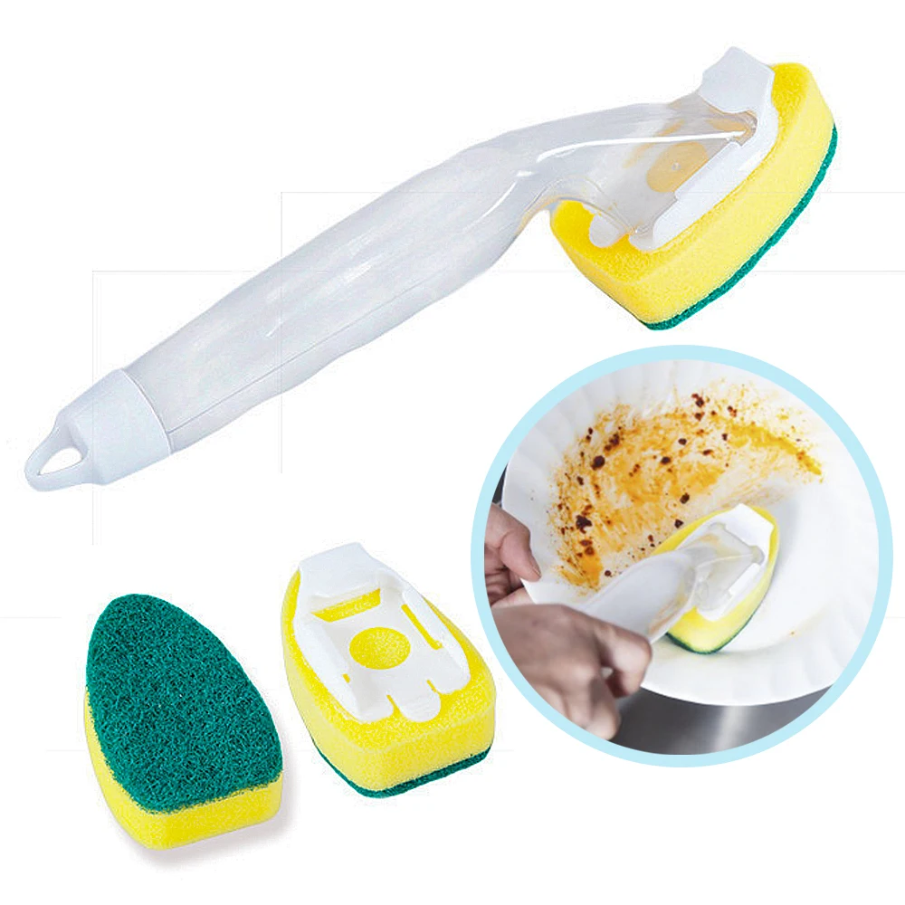 Kitchen Cleaning Brush Scrubber With Refill Liquid Soap Dispenser Washing Bowl Dish Dish Sponge Kitchen Pot Cleaner Washing Tool
Kitchen Cleaning Brush Scrubber With Refill Liquid Soap Dispenser Washing Bowl Dish Dish Sponge Kitchen Pot Cleaner Washing Tool