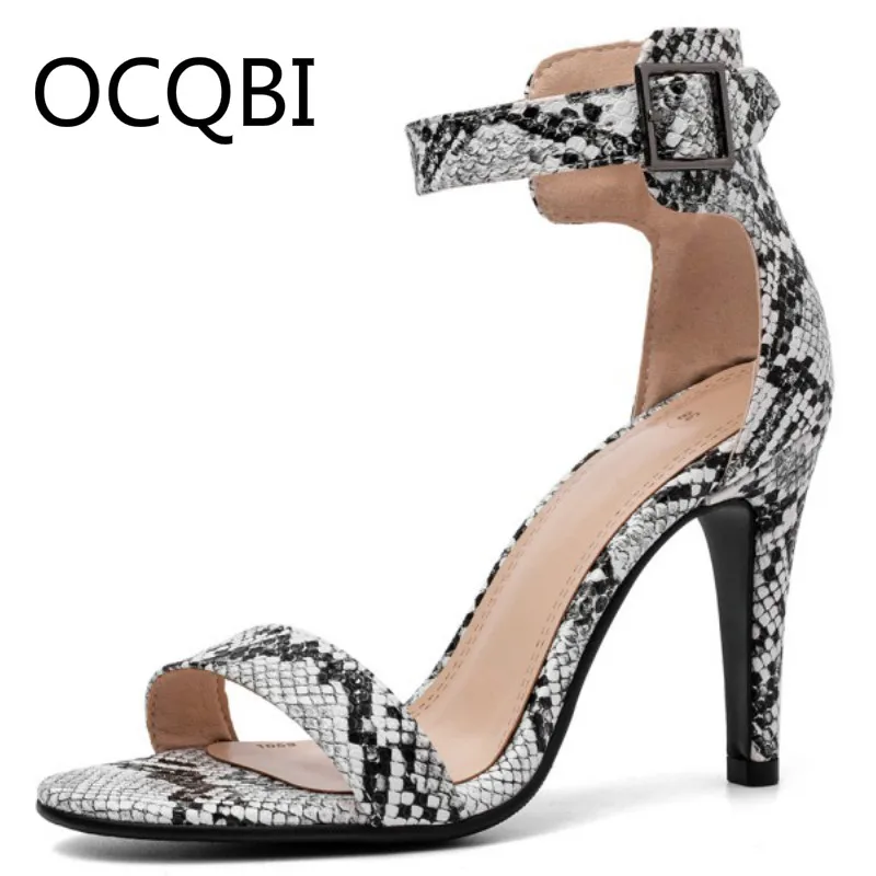 Womens Summer High Heel Single Strap Sandals Street Shoes Snake-grain Pattern Rome Ankle Strap Sandals
Womens Summer High Heel Single Strap Sandals Street Shoes Snake-grain Pattern Rome Ankle Strap Sandals