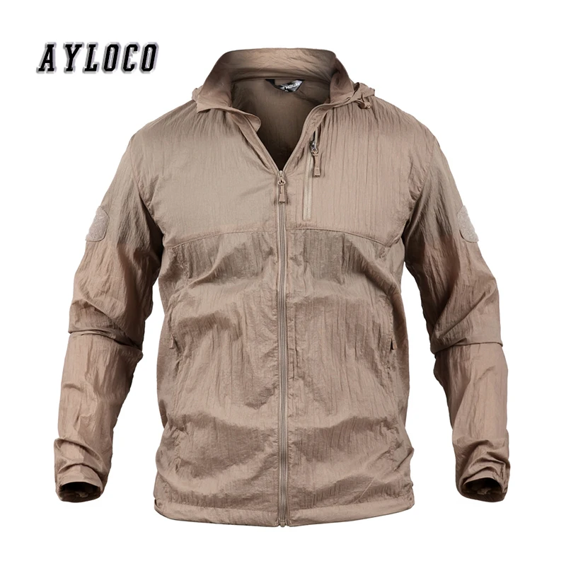 Summer Waterproof Quick Dry Tactical Skin Jacket Men UPF 50+ Breathable Hooded Raincoat Windbreaker Thin Army Military Jackets
Summer Waterproof Quick Dry Tactical Skin Jacket Men UPF 50+ Breathable Hooded Raincoat Windbreaker Thin Army Military Jackets