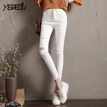 #2911 Summer 2019 Black/White Skinny Jeans For Women Fashion High Waist Hole Distressed Jeans Ankle-length Denim Jeans Womens
#2911 Summer 2019 Black/White Skinny Jeans For Women Fashion High Waist Hole Distressed Jeans Ankle-length Denim Jeans Womens