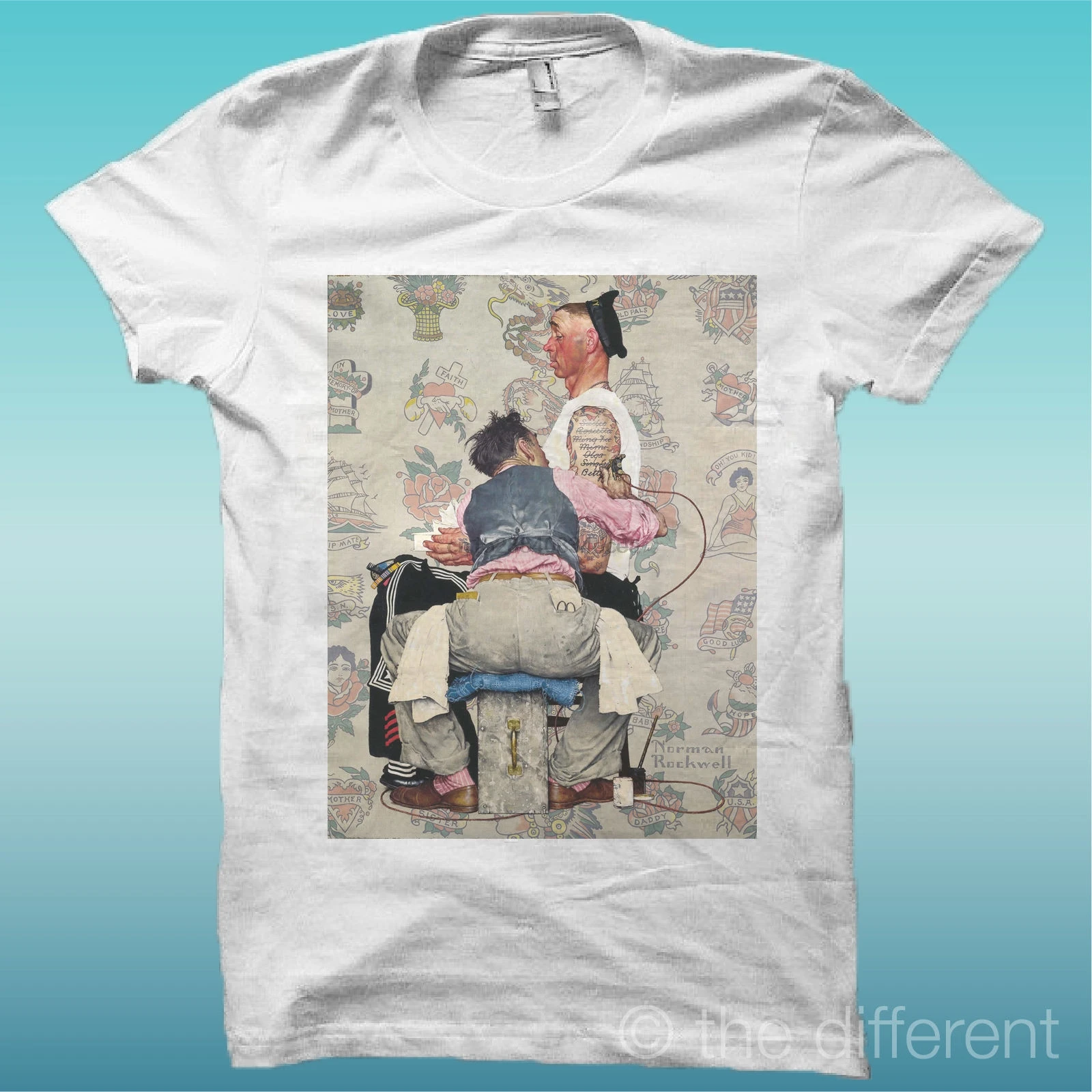2019 New Brand Hot T-Tee Shirt ARTIST TATTOO NORMAN ROCKWELL COLORE BIANCO Tee |
