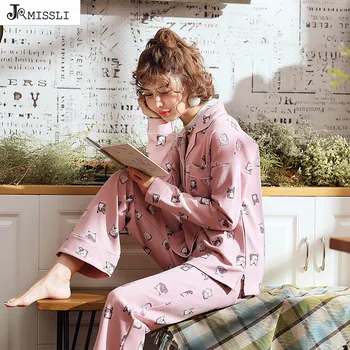 JRMISSLI Women Pajamas Sets Autumn Cartoon Print Cute Loose Sleepwear Girl Pijamas Mujer Leisure Nightgown Women
JRMISSLI Women Pajamas Sets Autumn Cartoon Print Cute Loose Sleepwear Girl Pijamas Mujer Leisure Nightgown Women