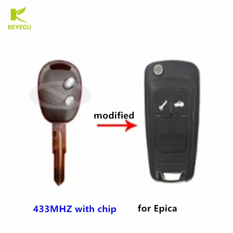 KEYECU Replacement New Modified Flip Remote Key fob 2 Buttons 433MHZ with Chip for Chevrolet Epica
KEYECU Replacement New Modified Flip Remote Key fob 2 Buttons 433MHZ with Chip for Chevrolet Epica