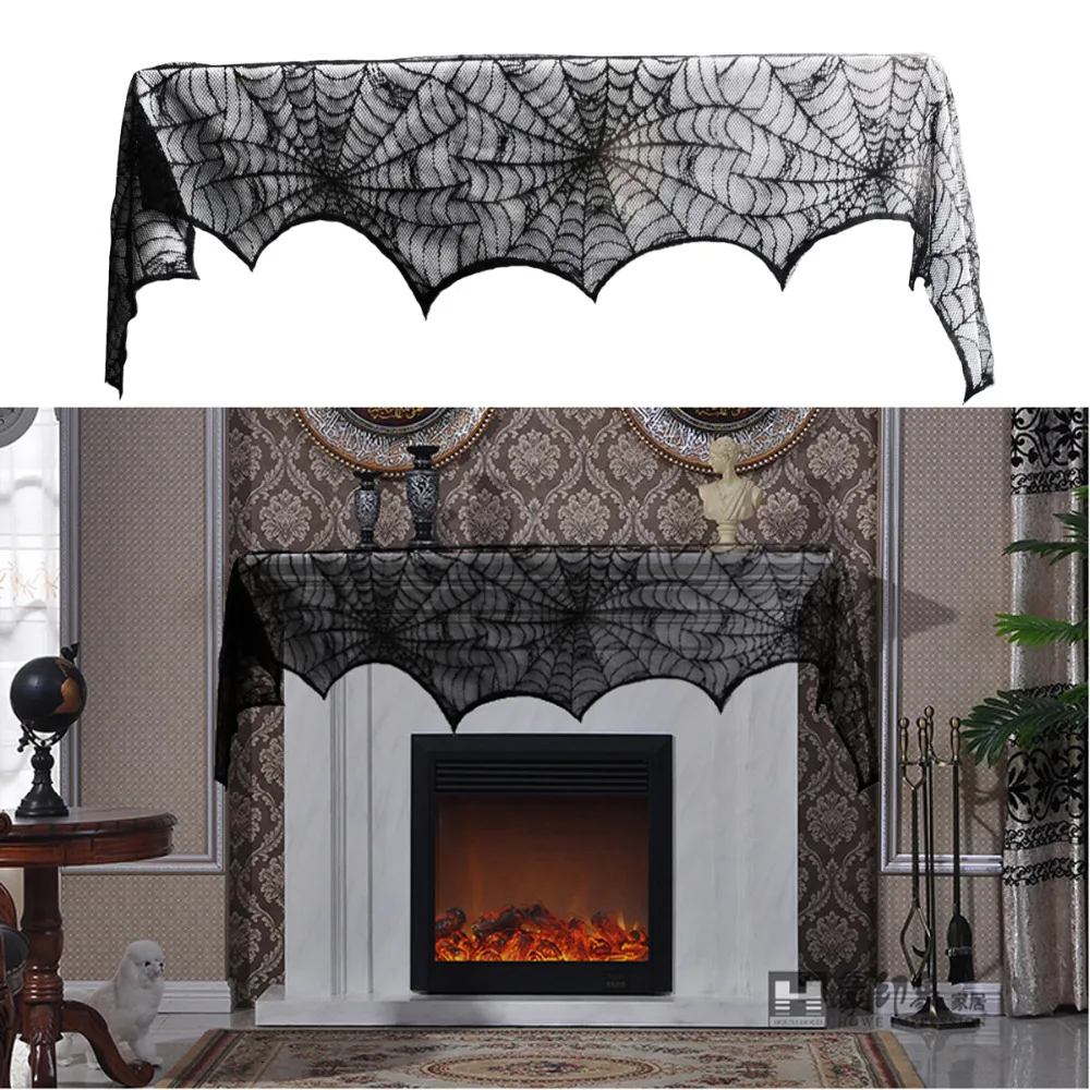 Halloween Decoration 1 Piece Black Lace Spiderweb Fireplace Mantle Scarf Cover Festive Party Supplies 45*243cm Free Ship
Halloween Decoration 1 Piece Black Lace Spiderweb Fireplace Mantle Scarf Cover Festive Party Supplies 45*243cm Free Ship