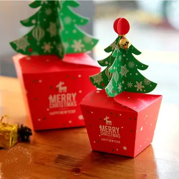 50PCS Merry Christmas Candy Box Bag 3D Christmas Tree Gift Box With Bells Paper Box Gift Bag Container Supplies
50PCS Merry Christmas Candy Box Bag 3D Christmas Tree Gift Box With Bells Paper Box Gift Bag Container Supplies