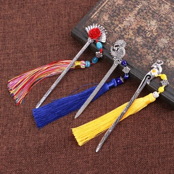 Chinese Style Vintage Antique Metal Bookmark Handmade Weave Long Tassel Beads Traditional Book Mark School Office Supplies L29K
Chinese Style Vintage Antique Metal Bookmark Handmade Weave Long Tassel Beads Traditional Book Mark School Office Supplies L29K